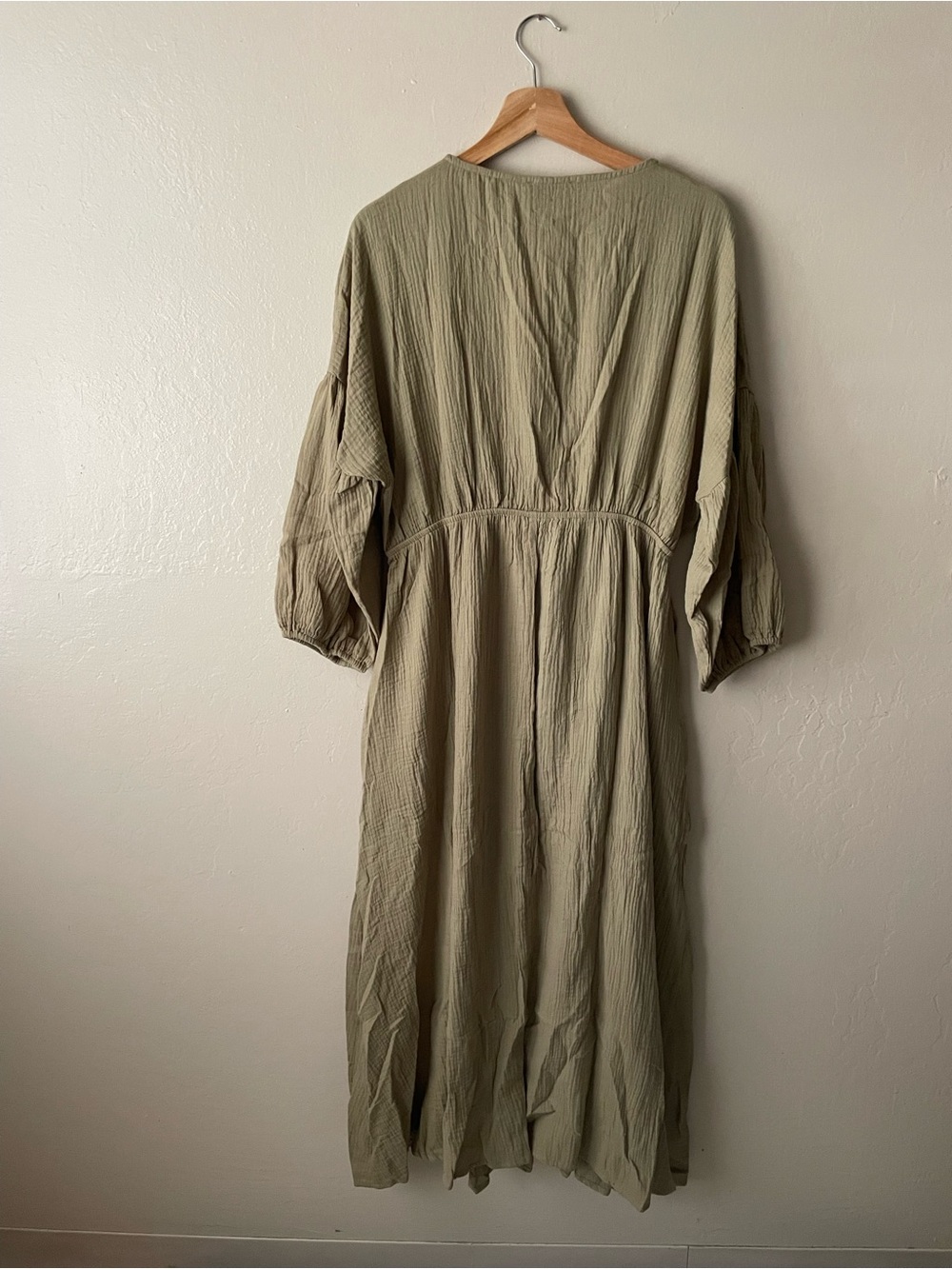 Worth Collective Cotton Gauze Lightweight Dress Green bohemian - Picture 2 of 15